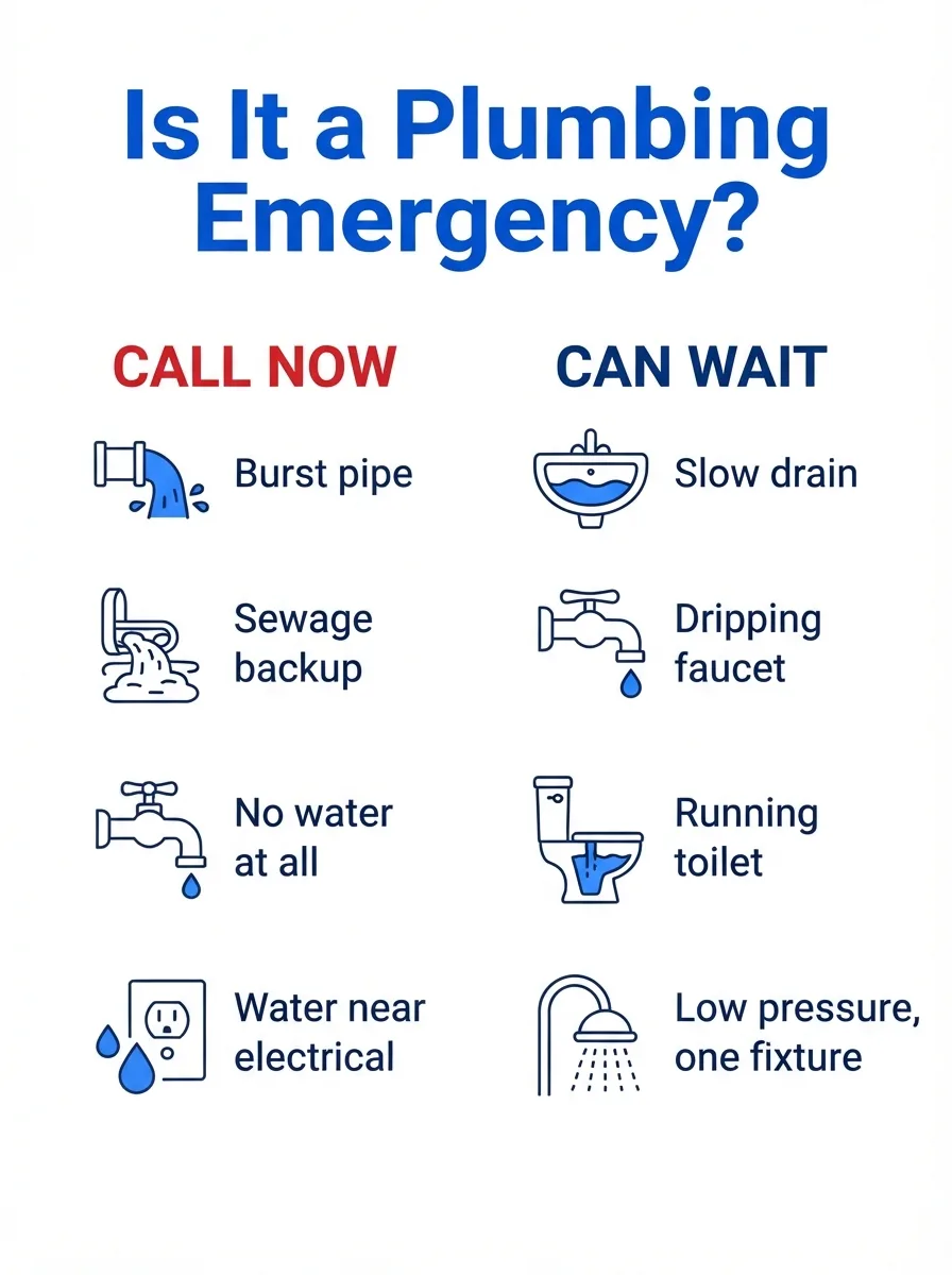 Infographic: which plumbing problems are emergencies and which can wait