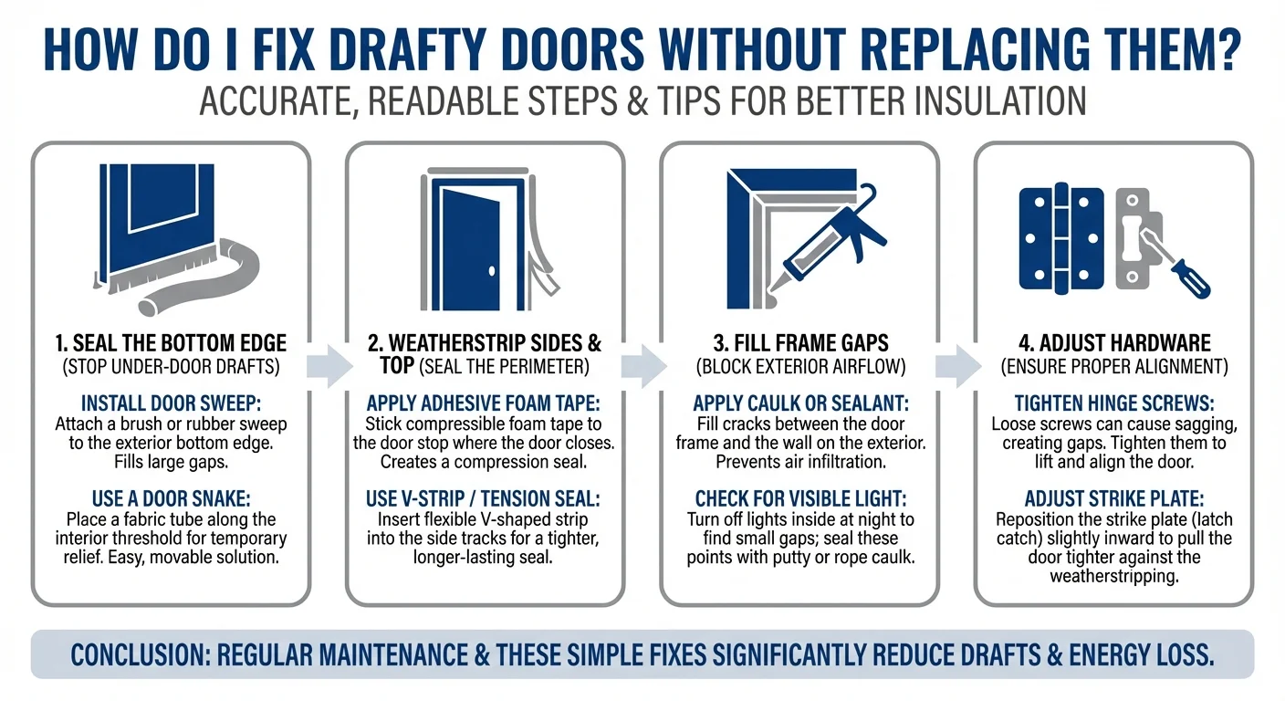 how do i fix drafty doors without replacing them infographic