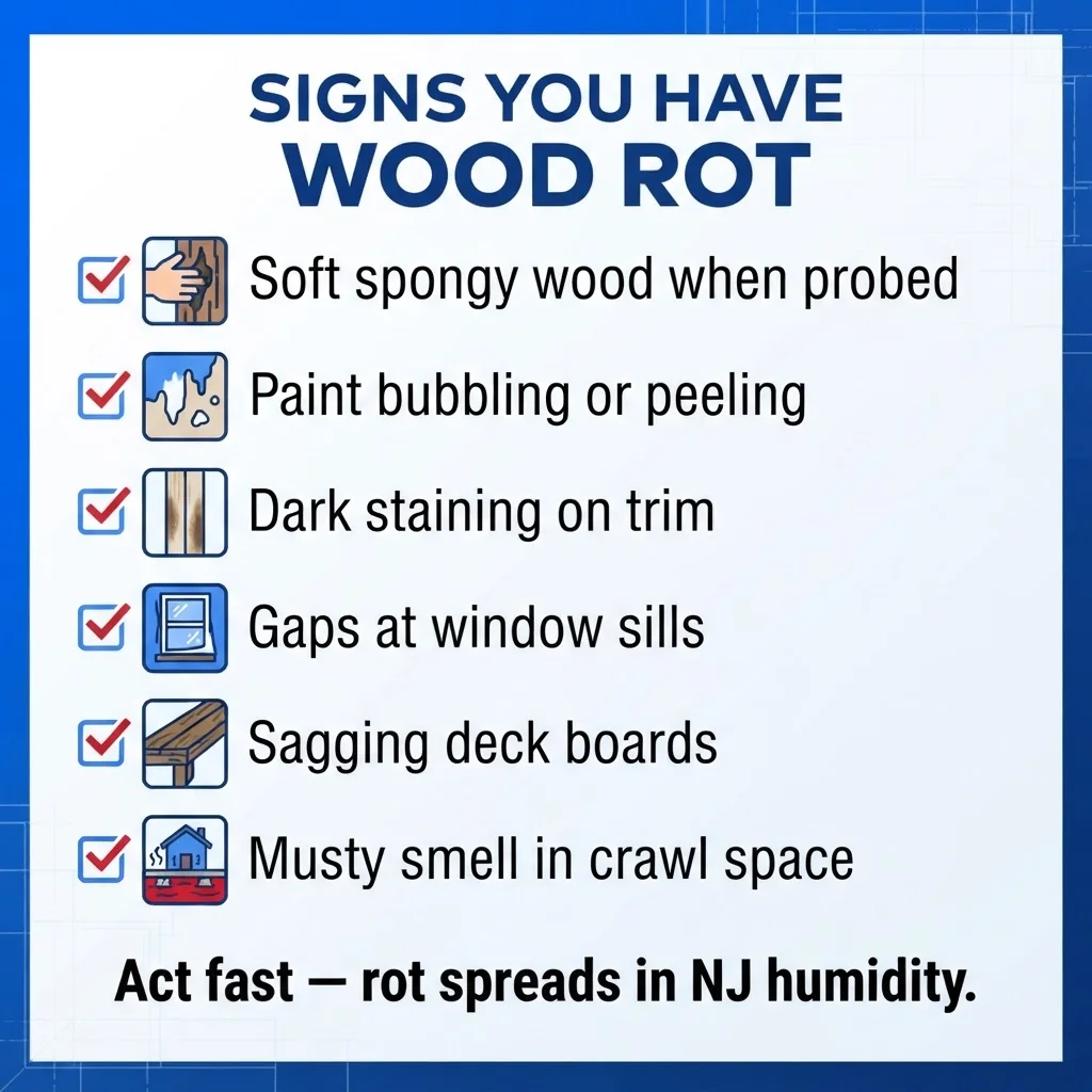 Infographic: signs of wood rot in NJ homes